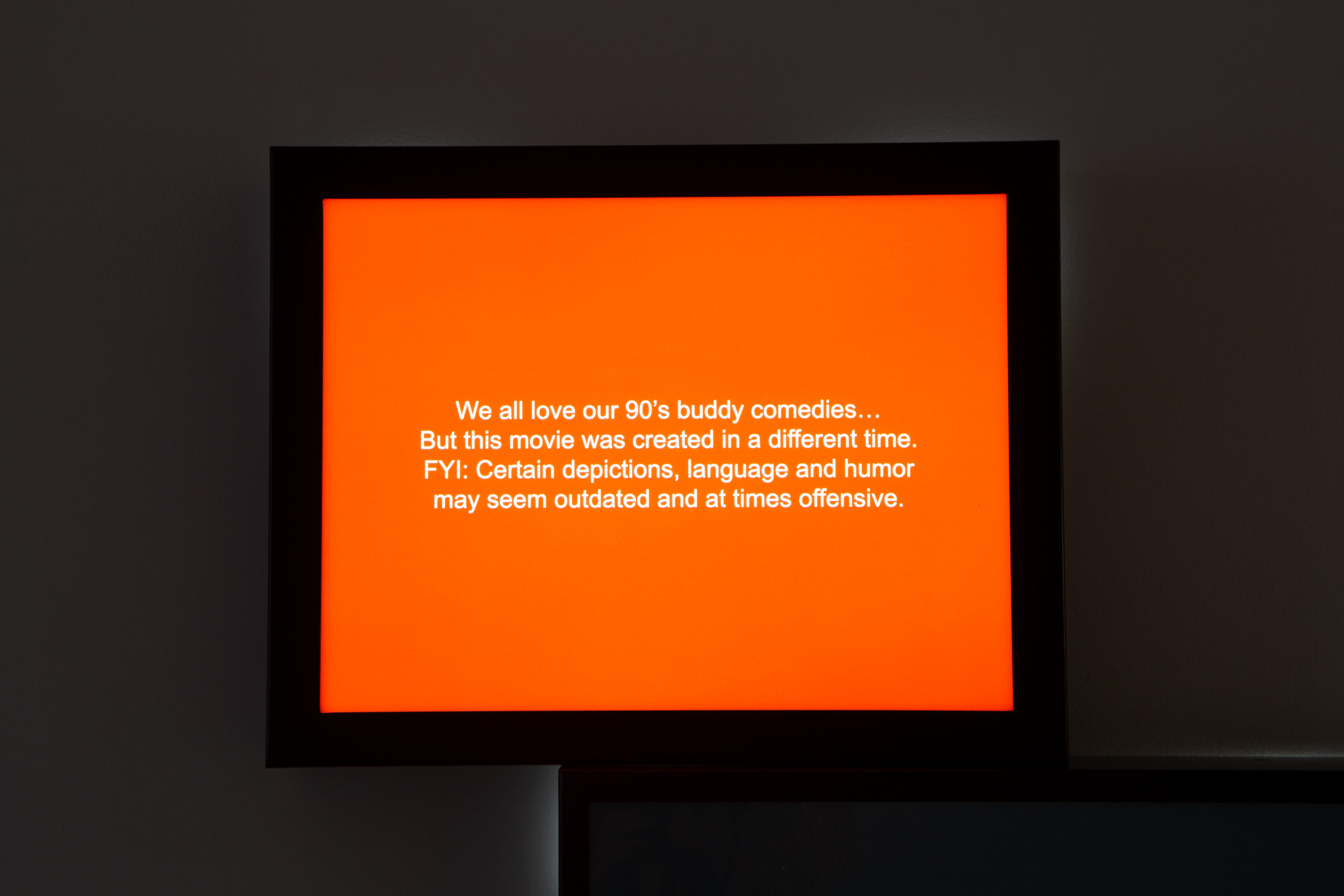 orange light box with text